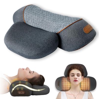 Bkrtondsy 3-in-1 Cervical Traction Pillow with Heat, Vibration and Airbag Support