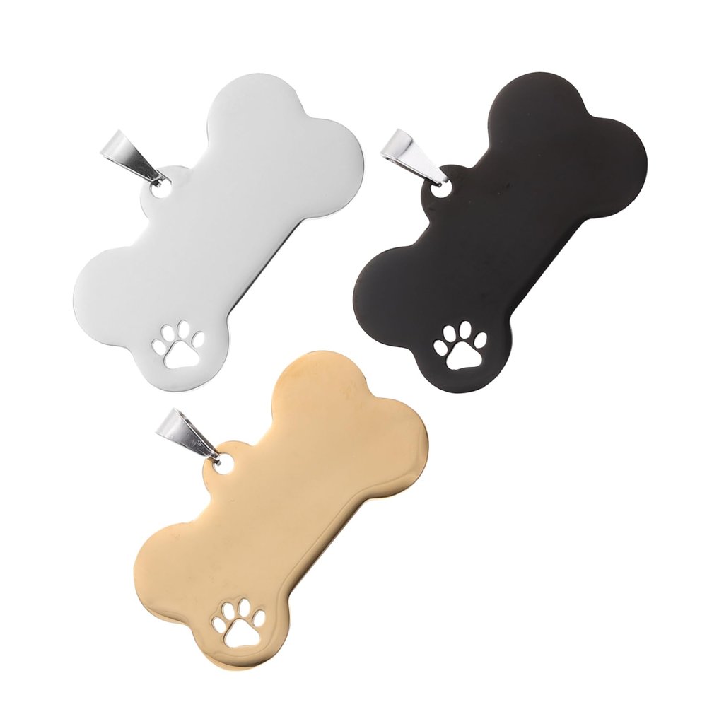 TOGEVAL 12-Pack Blank Engraveable Pet ID Tags