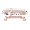 XXL Folding Baby Bathtub with Temperature Display, Bath Cushion, Drain Plug, and Non-Slip Feet, for Newborns to 24 Months, Pink, 80 x 50 x 22 cm view 1