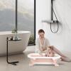 XXL Folding Baby Bathtub with Temperature Display, Bath Cushion, Drain Plug, and Non-Slip Feet, for Newborns to 24 Months, Pink, 80 x 50 x 22 cm view 4