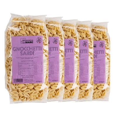 MangiaMarc Gnocchetti Sardi 5-Pack | Handmade Mini Pasta from Sardinia | 5 x 500 g