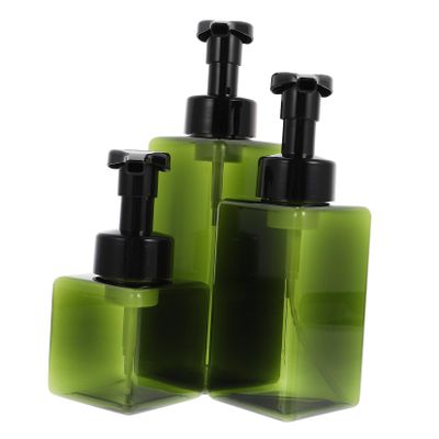 LOLIPPYY Foaming Pump Bottles, Easy-Squeeze, 3-Pack, PETG, 250/450/650 mL, Green