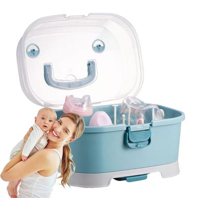 Bottle Storage Organizer, Portable Large Box with Lid