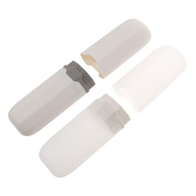 2-Pack Plastic Toothbrush Cases, White Capsule Cases for Travel