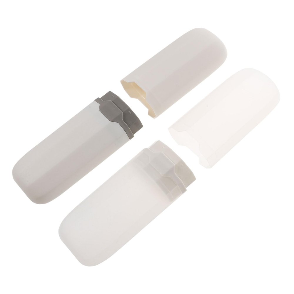 2-Pack Plastic Toothbrush Cases, White Capsule Cases for Travel