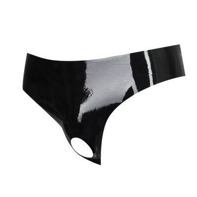 Caxndycing Men's Sexy Faux Leather Open-Front Thong