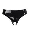 Caxndycing Men's Sexy Faux Leather Open-Front Thong view 2