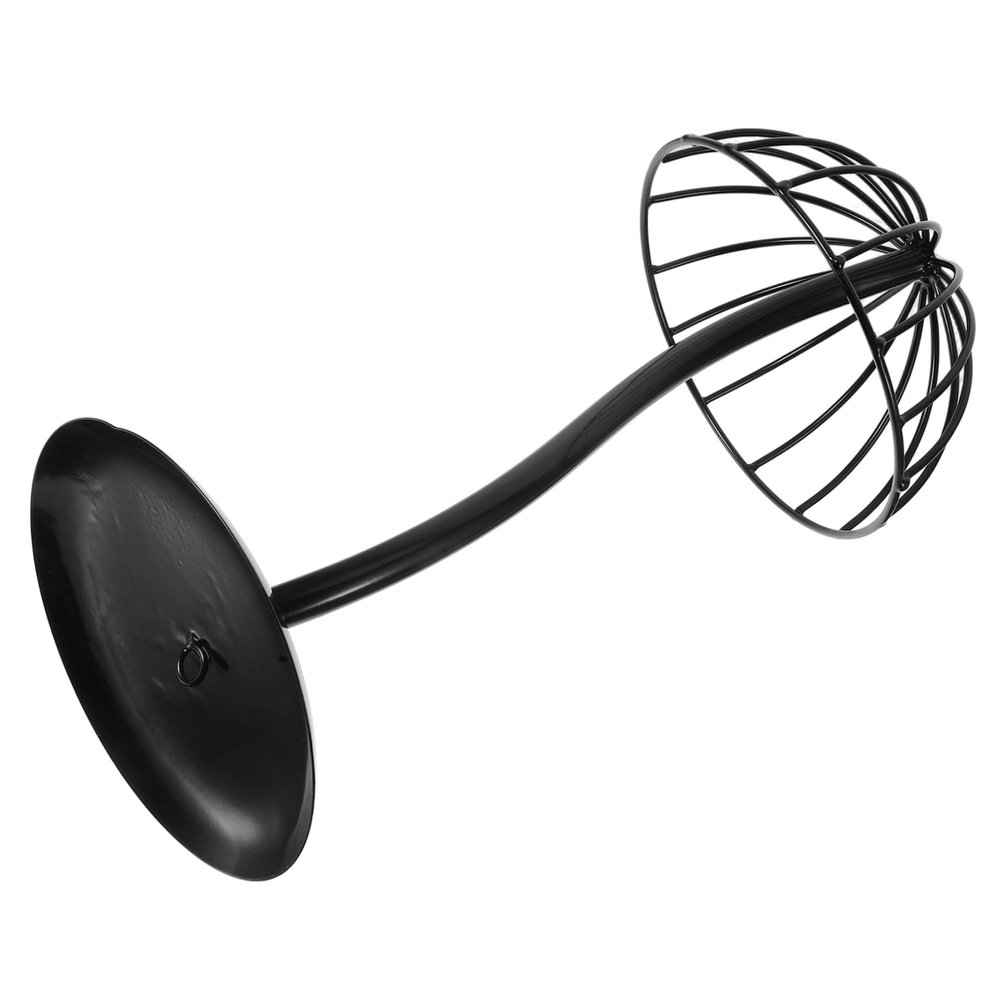 VILLFUL Black Iron Hat Stand with Sturdy Dome-Shaped Base for Caps and Wigs