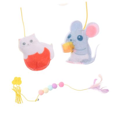 VERDANVERSE 3-Piece Interactive Cat Toy with Feathers