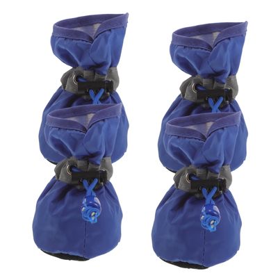 PERSELOSO Dog Shoes for Dogs 4 Pack Neoprene Paw Protection Blue All-Weather