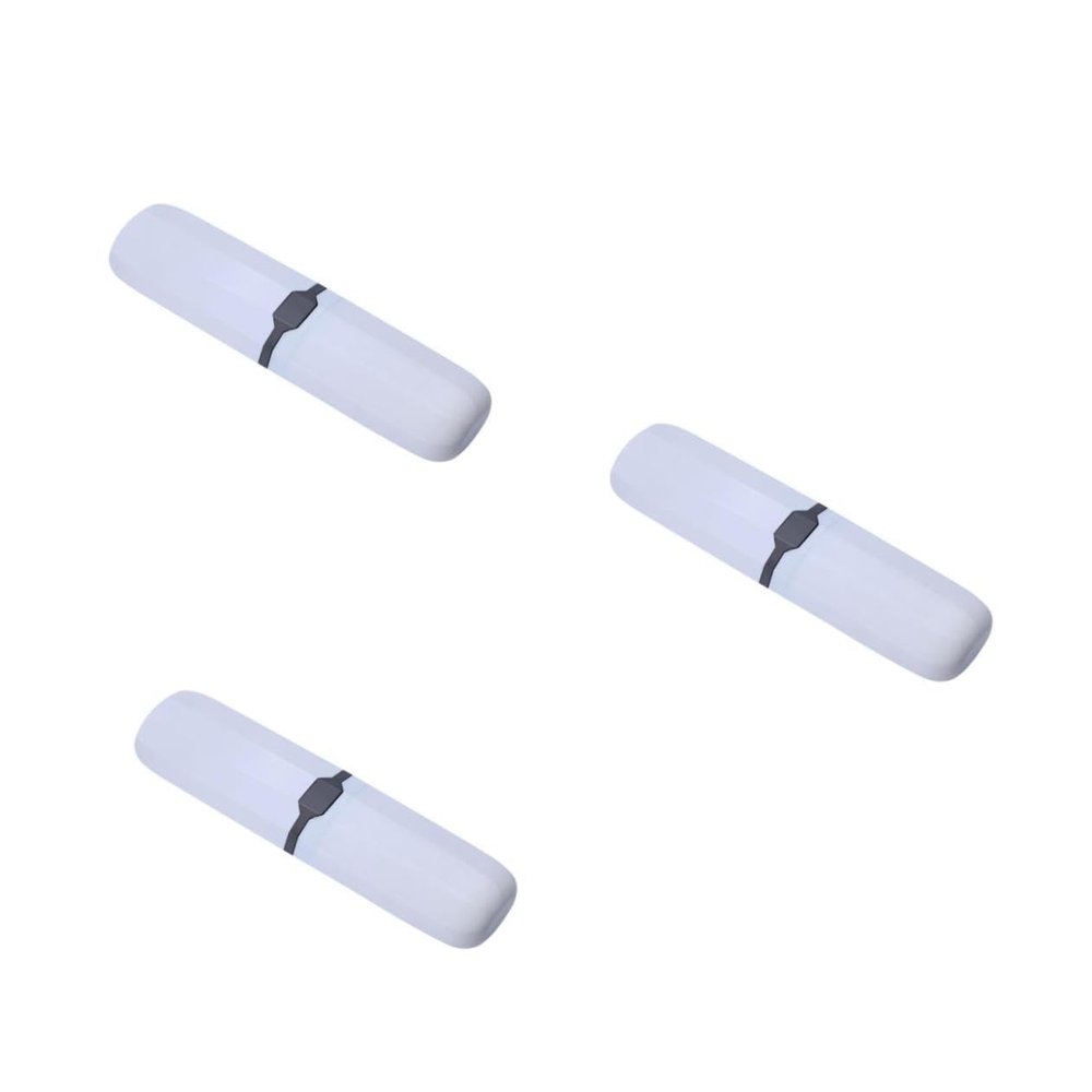 WRITWAA 3-Pack Toothbrush Cases, Portable Space-Saving Travel Etuis, White
