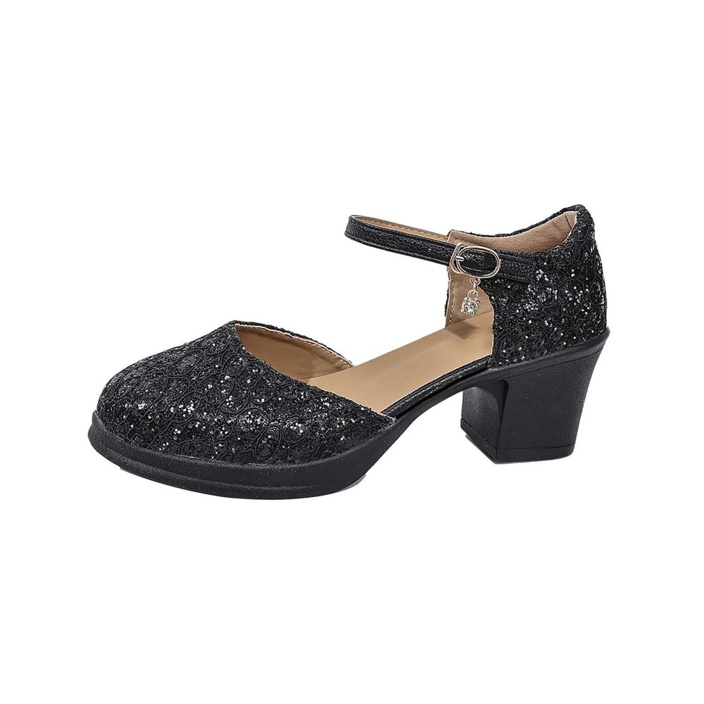 LOIJMK Women's Buckle Chunky High-Heel Sandals, Increased Height, Yellow, Size 40 (Black, 36)