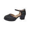 LOIJMK Women's Buckle Chunky High-Heel Sandals, Increased Height, Yellow, Size 40 (Black, 36) view 1