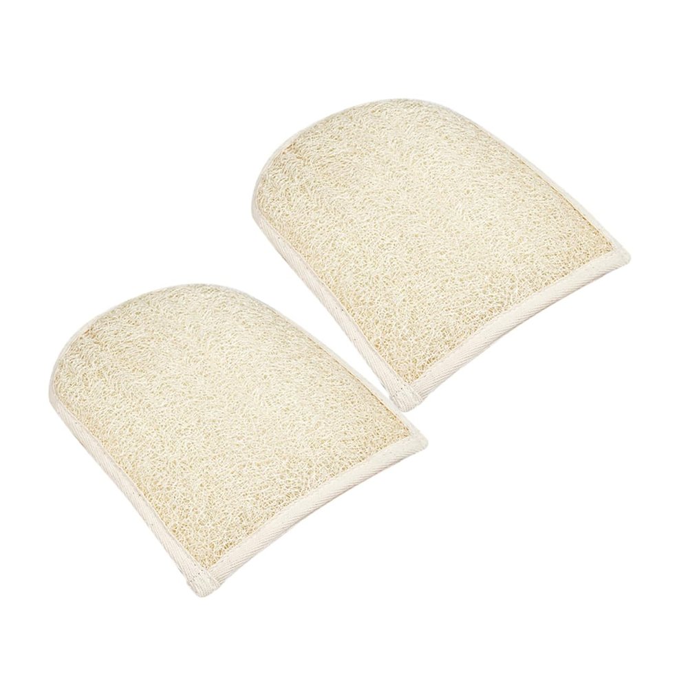 SOESFOUFU 2-Pack Loofah and Cotton Exfoliating Bath Gloves