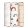 HECCEI Baby Muslin Swaddle Blankets, 120 x 120 cm, 3-Pack, Bamboo Viscose and Cotton view 1