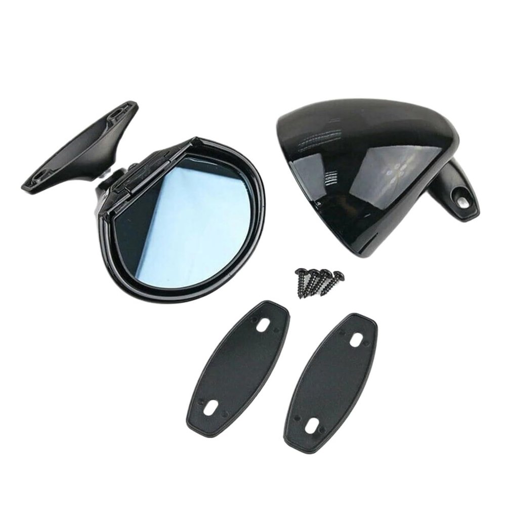 HPTOUY 2-Piece Universal Car Side Mirror Set, Black/Glossy Black