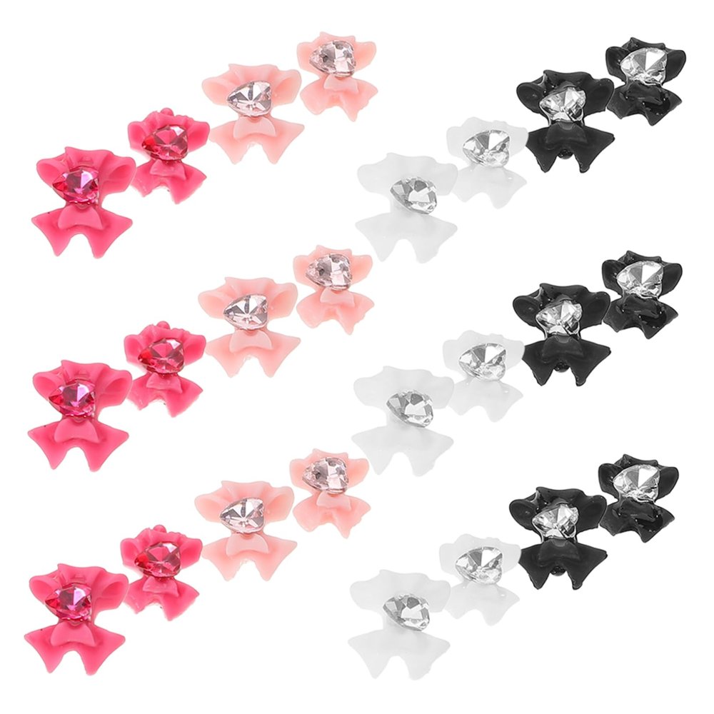 40-Piece Rhinestone Bow Nail Charms for Nail Art