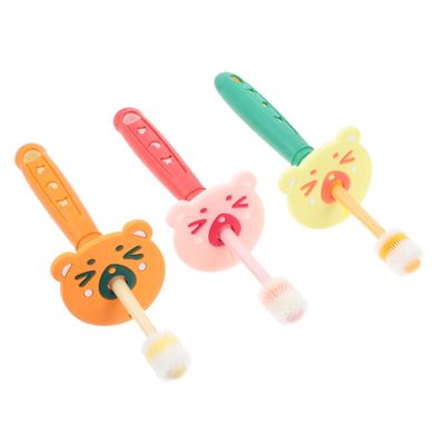 3-Pack Kids' Toothbrushes with Rotating 3-Sided Brush Head, Random Color