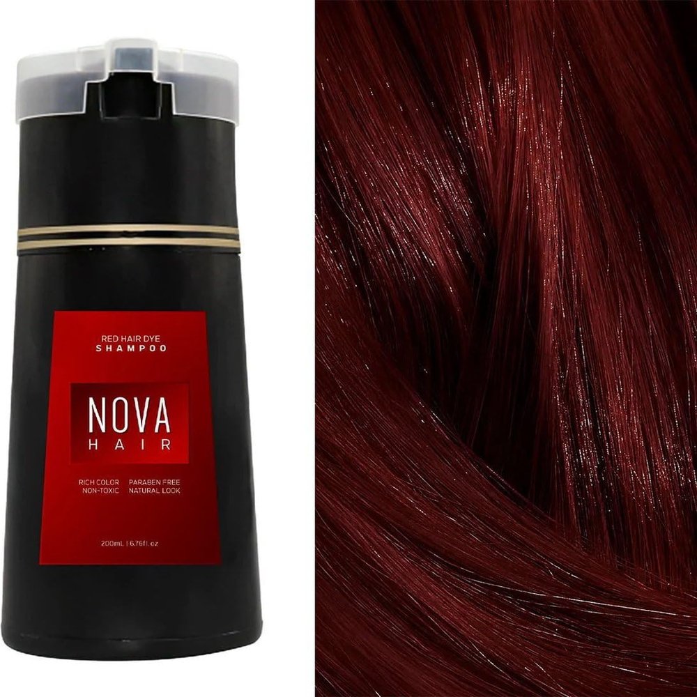 Nova Hair Instant Dye Shampoo Red, 200 ml