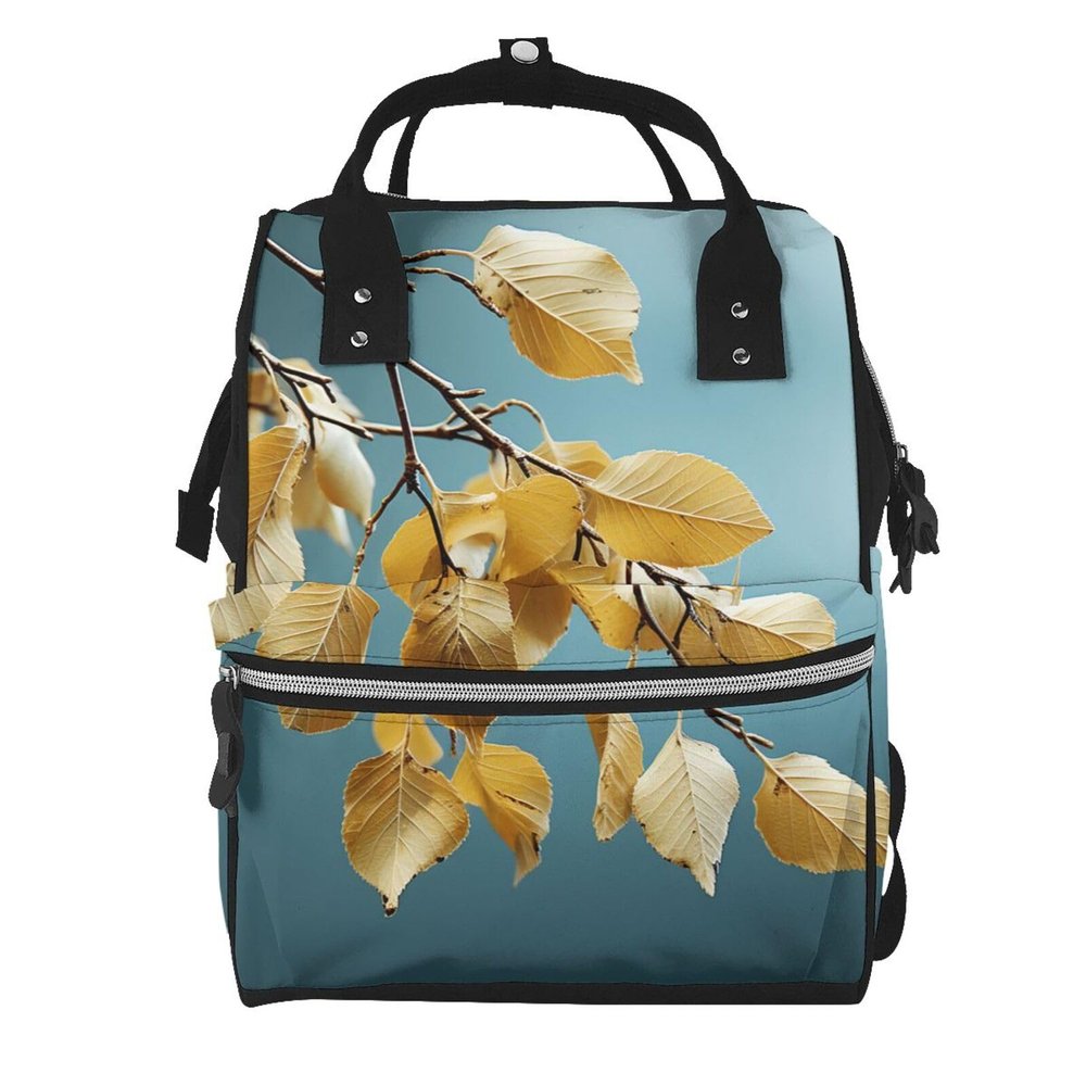 FZQVSLCM Diaper Bag Backpack for Women, Large Capacity, Birch Leaf Pattern