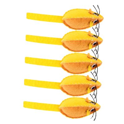 Toyvian 5-Piece Cat Mouse Toys, Soft and Durable Plush Toys for Kicking, Licking, and Chewing, Promotes Activity, Orange Design