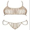 Cottelli ACCESSOIRES Women's Chain Bikini Set, Gold, One Size view 2