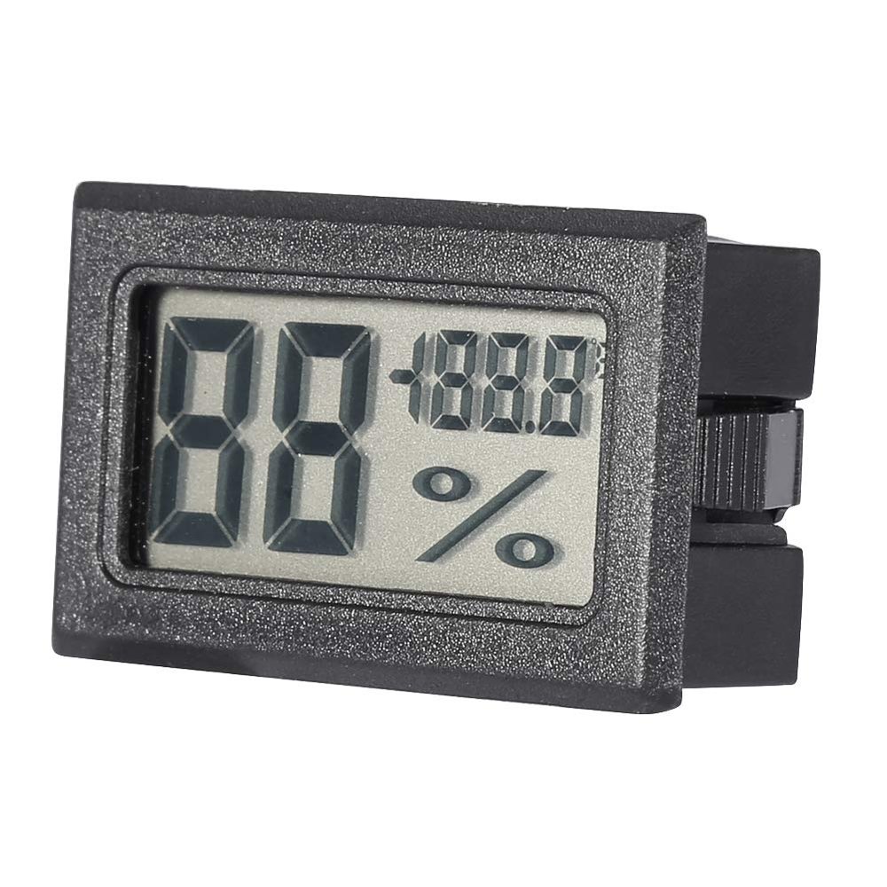 Brrnoo Digital Hygrometer and Thermometer with LCD Display, Black