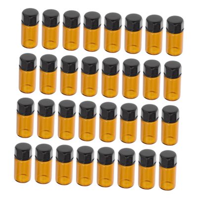 BESTYASH 50-Pack 3 mL Brown Glass Dispenser Bottles for Essential Oils, Portable Cosmetic Dispensers with Bottle Opener for Travel and Makeup Refills