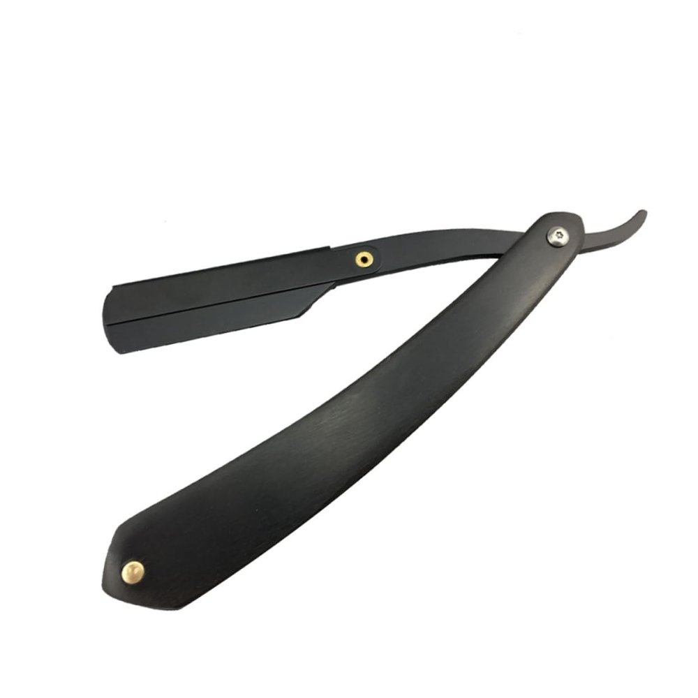 Vintage Folding Metal Razor with Wooden Handle for Men