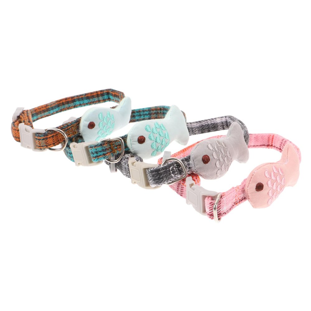 POPETPOP Adjustable Cat Collar with Fish Shape