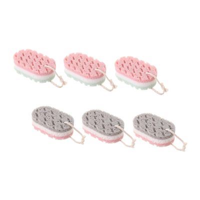 DEARMAMY 6-Pack Double-Sided Exfoliating Shower Sponges