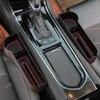 Ydxlcsyy Car Seat Gap Storage Box, Front Seat Gap Organizer, Car Organizer Accessory for Land Rover Range Rover Velar, C-[Brown High-Fiber Leather] (Main+Sub) Gap Box with Silicone Pad view 1