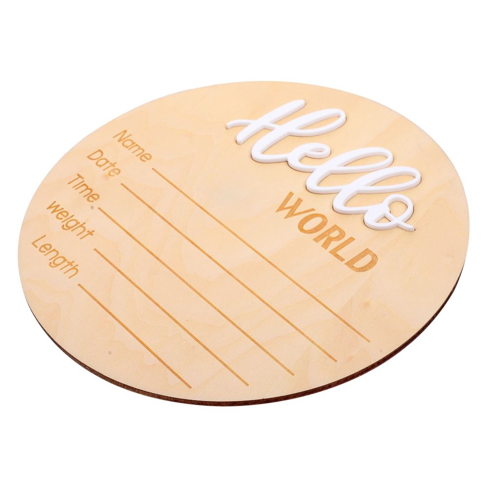 ERINGOGO Newborn Name Sign, Birth Announcement Plaque, Wooden Baby Photo Prop