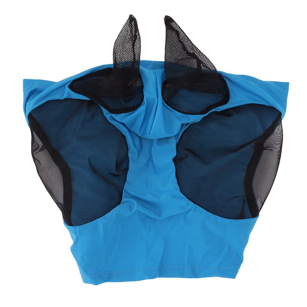Horse Mesh Fly Mask with Ear Protection (Blue)