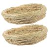 Handwoven Straw Bird Nest, Bird Cage Accessory, 2 pcs, Khaki view 1