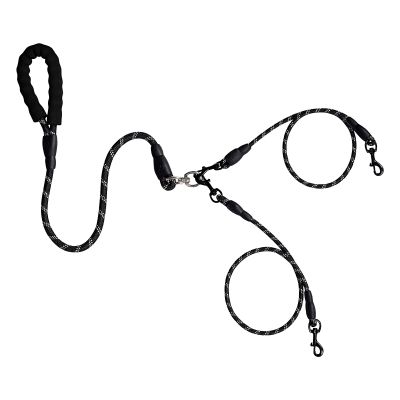 Double-Ended Dog Leash with Tangle-Free Cable, Adjustable Length