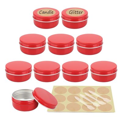 YANCAER 20-Pack 50 mL Red Aluminum Tins with Lids, 57 mm x 28 mm