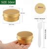 YANCAER 20-Pack 50 mL Gold Aluminum Tins with Screw-Top Lids, 57 mm x 28 mm view 2