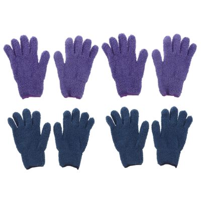 WRITWAA Microfiber Dusting Gloves, Coral Fleece, 4-Pack, Random Colors