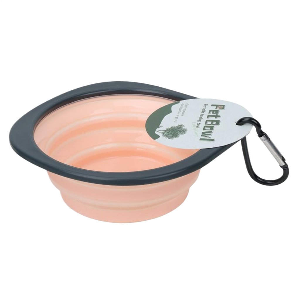 Foldable Dog Bowl with Carabiner Clip, 6.18 x 5.51 x 0.43 in