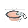 Foldable Dog Bowl with Carabiner Clip, 6.18 x 5.51 x 0.43 in view 2