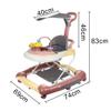 4-in-1 Baby Walker, 5 Height Settings, Push Handle, Music, Serving Tray, Pink view 2
