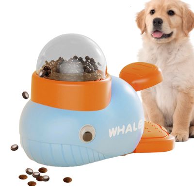 Dog Treat Dispenser with Button-Activated Food Dispensing