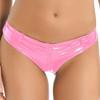 XINLIANYI Women's Patent Leather Panties, Zipper, Crotch Style, Low-Rise, Pink, 4XL view 1