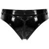 XINLIANYI Women's Patent Leather Panties, Zipper, Crotch Style, Low-Rise, Pink, 4XL view 3