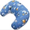 TupTam Small Baby Nursing Pillow with Cotton Cover, Tractors/Rainbows/Blue/Gray view 1