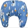 TupTam Small Baby Nursing Pillow with Cotton Cover, Tractors/Rainbows/Blue/Gray view 2