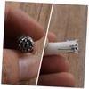 10 Replacement Heads for D202 Nose Hair Trimmer with Steel Cap, White view 4