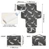 Ukiyoe Reusable Baby Changing Pad with Tissue Pocket, 3D Whale Design, Cream and Black, with Built-In Pillow view 4