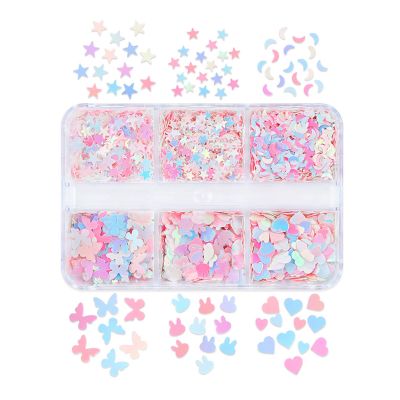 Star Sequin Nail Art Flakes, Sparkling Mix